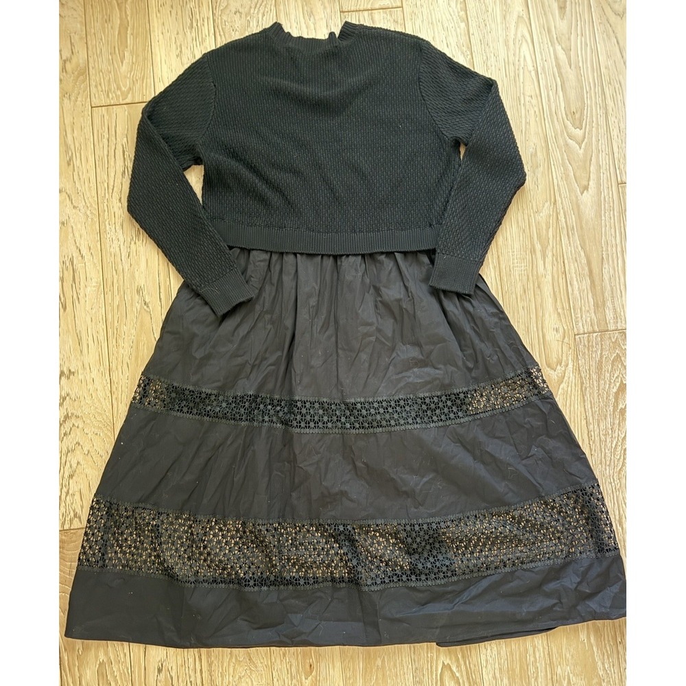 TRELISE COOPER Womens Dress Knit Lace Mixed Media Goth Victorian Midi Witchy - Picture 13 of 14